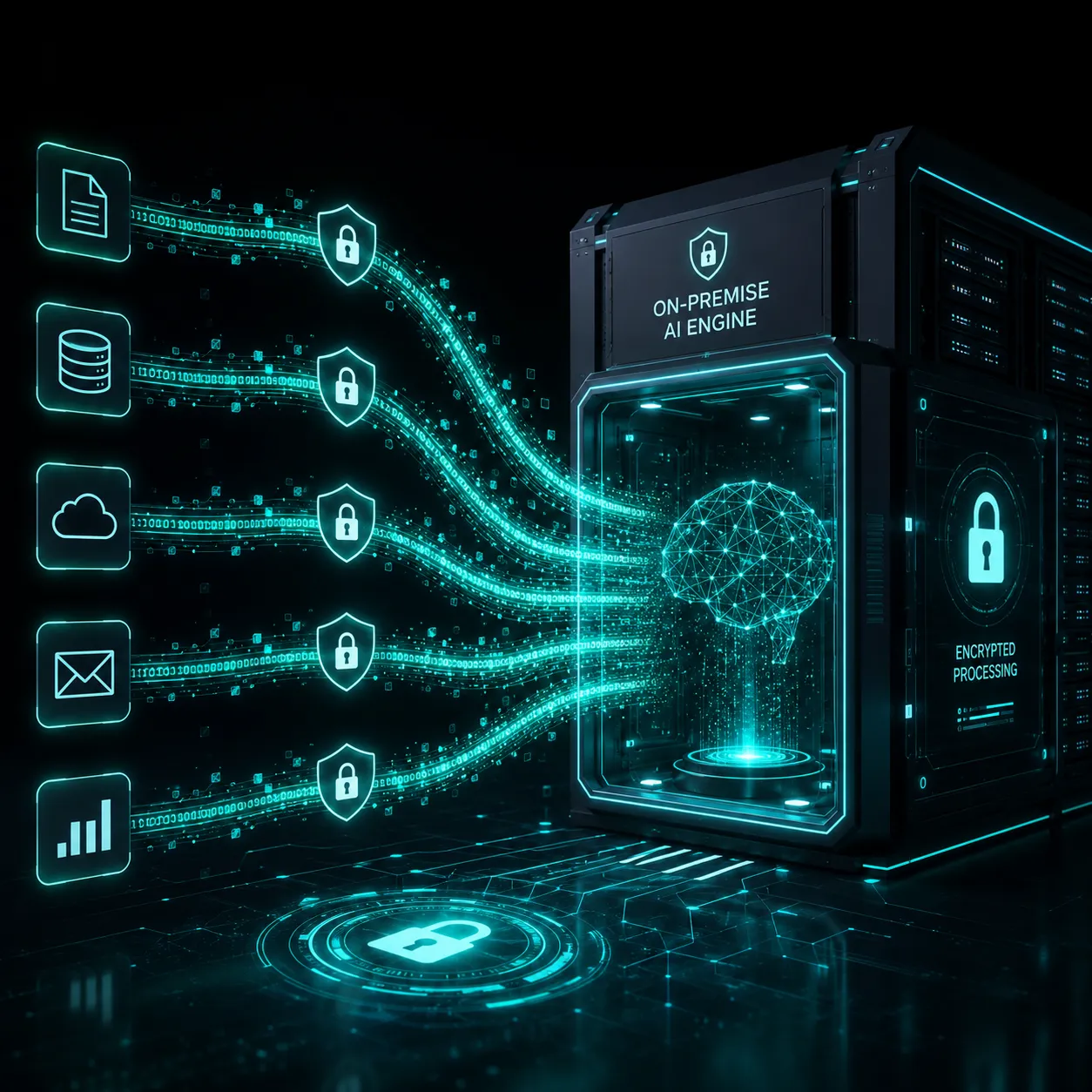 Encrypted immutable data flow for AI agents